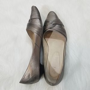 J. Jill Knotted Silver Pointed Toe Flats